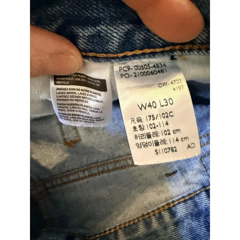 Levis 505 Jeans Mens 40x30 Blue Denim Straight Regular Fit Medium Wash Modern